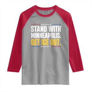 Stand With Minneapolis Raglan Shirt Minnesota Community Support Gift TS12 Sport Gray Red Print Your Wear