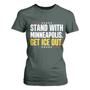 Stand With Minneapolis T Shirt For Women Minnesota Community Support Gift TS12 Dark Forest Green Print Your Wear
