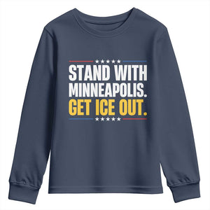 Stand With Minneapolis Youth Sweatshirt Minnesota Community Support Gift TS12 Navy Print Your Wear