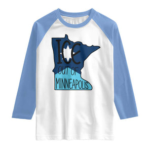 Ice Out Of Minneapolis Raglan Shirt Minnesota Community Support Gift TS12 White Carolina Blue Print Your Wear