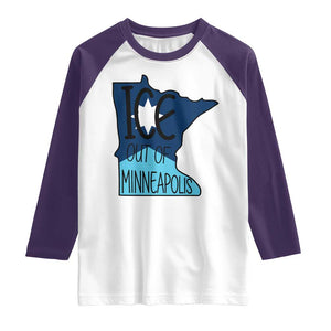 Ice Out Of Minneapolis Raglan Shirt Minnesota Community Support Gift TS12 White Purple Print Your Wear