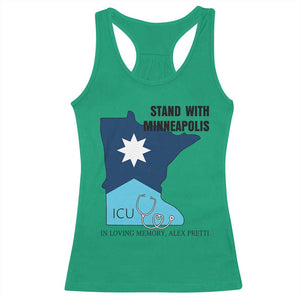 Stand With Minneapolis Racerback Tank Top In Loving Memory Of Alex TS12 Irish Green Print Your Wear