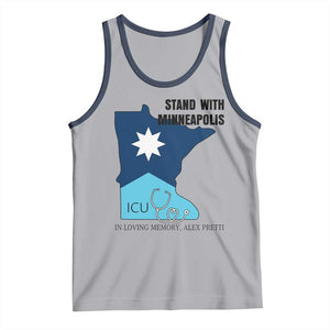 Stand With Minneapolis Tank Top In Loving Memory Of Alex TS12 Athletic Heather Navy Print Your Wear