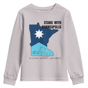 Stand With Minneapolis Youth Sweatshirt In Loving Memory Of Alex TS12 Ice Gray Print Your Wear