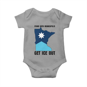 Stand With Minneapolis Baby Onesie Social Justice Support TS12 Sport Gray Print Your Wear