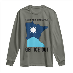 Stand With Minneapolis Long Sleeve Shirt Social Justice Support TS12 Military Green Print Your Wear