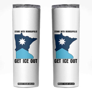 Stand With Minneapolis Skinny Tumbler Social Justice Support TS12 White Print Your Wear
