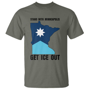 Stand With Minneapolis T Shirt Social Justice Support TS12 Military Green Print Your Wear