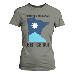 Stand With Minneapolis T Shirt For Women Social Justice Support TS12 Military Green Print Your Wear
