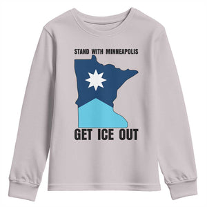 Stand With Minneapolis Youth Sweatshirt Social Justice Support TS12 Ice Gray Print Your Wear