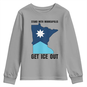 Stand With Minneapolis Youth Sweatshirt Social Justice Support TS12 Sport Gray Print Your Wear