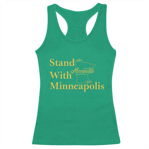 Stand With Minneapolis Racerback Tank Top Community And Social Justice Gift TS12 Irish Green Print Your Wear