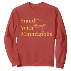 Stand With Minneapolis Sweatshirt Community And Social Justice Gift TS12 Red Print Your Wear