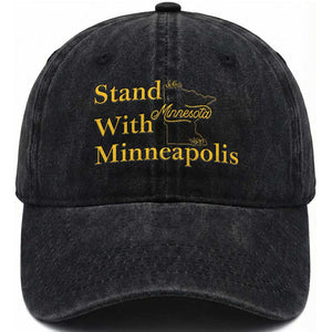 Stand With Minneapolis Washed Cotton Baseball Cap Community And Social Justice Gift TS12 Print Your Wear