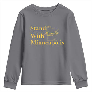 Stand With Minneapolis Youth Sweatshirt Community And Social Justice Gift TS12 Charcoal Print Your Wear