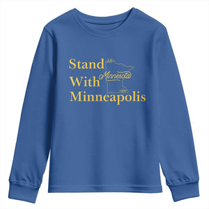 Stand With Minneapolis Youth Sweatshirt Community And Social Justice Gift TS12 Royal Blue Print Your Wear