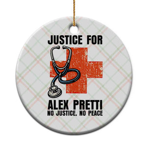 Justice For Alex Pretti Ceramic Ornament Minneapolis Support Gift TS12 1pc Christmas Plaid Print Your Wear