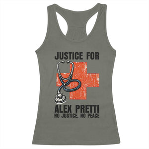 Justice For Alex Pretti Racerback Tank Top Minneapolis Support Gift TS12 Military Green Print Your Wear