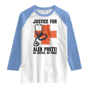 Justice For Alex Pretti Raglan Shirt Minneapolis Support Gift TS12 White Carolina Blue Print Your Wear