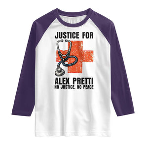 Justice For Alex Pretti Raglan Shirt Minneapolis Support Gift TS12 White Purple Print Your Wear