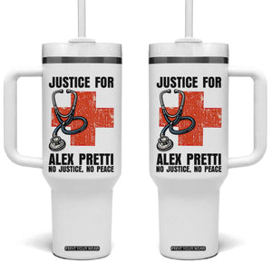 Justice For Alex Pretti Tumbler With Handle Minneapolis Support Gift TS12 One Size: 40 oz White Print Your Wear