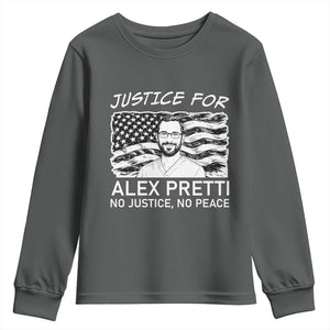 Minneapolis Strong Stand With Alex Youth Sweatshirt Justice And Solidarity Support Gift TS12 Dark Heather Print Your Wear