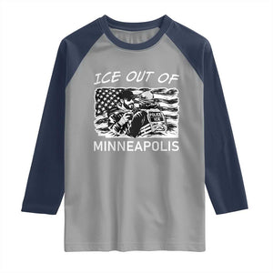 Ice Out Of Minneapolis Raglan Shirt Minnesota Protest Support Gift TS12 Sport Gray Navy Print Your Wear