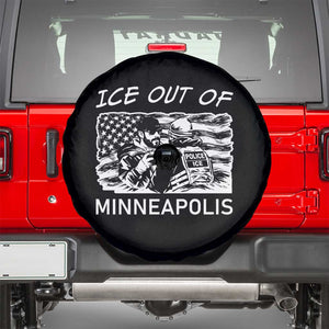 Ice Out Of Minneapolis Spare Tire Cover Minnesota Protest Support Gift TS12 Black Print Your Wear
