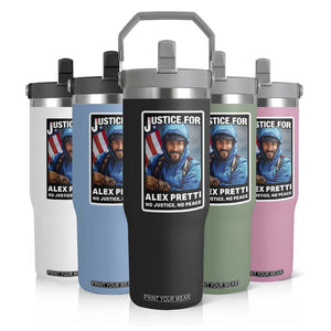 Justice For Alex Pretti Flip Straw Tumbler Minneapolis USA Support Gift TS12 Print Your Wear