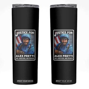 Justice For Alex Pretti Skinny Tumbler Minneapolis USA Support Gift TS12 Black Print Your Wear