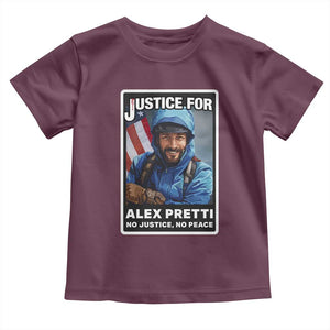 Justice For Alex Pretti Toddler T Shirt Minneapolis USA Support Gift TS12 Maroon Print Your Wear