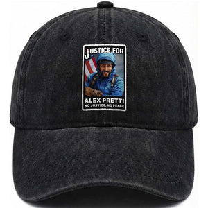 Justice For Alex Pretti Washed Cotton Baseball Cap Minneapolis USA Support Gift TS12 Print Your Wear