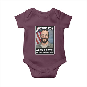 American Flag Minneapolis Support For Alex Gift Baby Onesie TS12 Maroon Print Your Wear