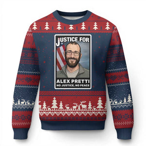 American Flag Minneapolis Support For Alex Gift Ugly Christmas Sweater TS12 Navy Red Print Your Wear