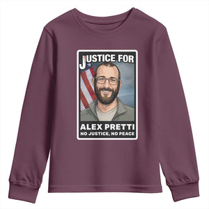 American Flag Minneapolis Support For Alex Gift Youth Sweatshirt TS12 Maroon Print Your Wear