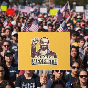 Justice For Alex Protest Sign Minneapolis ICU Nurse Hero Support Gift TS12 Horizontal 18" × 24" Yellow Print Your Wear