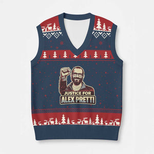 Justice For Alex V-Neck Knit Sweater Vest Minneapolis ICU Nurse Hero Support Gift TS12 Navy Red Print Your Wear