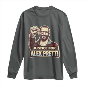 Justice For Alex Long Sleeve Shirt Minneapolis ICU Nurse Hero Support Gift TS12 Dark Heather Print Your Wear