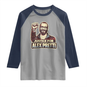 Justice For Alex Raglan Shirt Minneapolis ICU Nurse Hero Support Gift TS12 Sport Gray Navy Print Your Wear