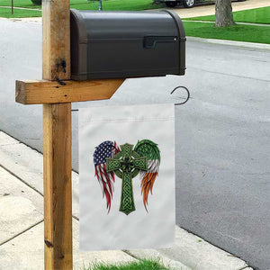 USA Flag Celtic Cross Irish American Garden Flag St Patricks Day Gift TS12 Print Your Wear