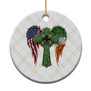 USA Flag Celtic Cross Irish American Ceramic Ornament St Patricks Day Gift TS12 1pc Christmas Plaid Print Your Wear