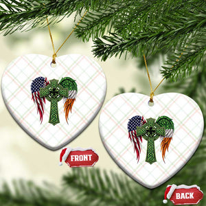 USA Flag Celtic Cross Irish American Ceramic Ornament St Patricks Day Gift TS12 Print Your Wear