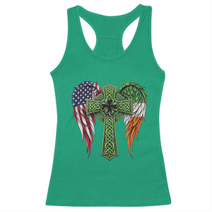 USA Flag Celtic Cross Irish American Racerback Tank Top St Patricks Day Gift TS12 Irish Green Print Your Wear