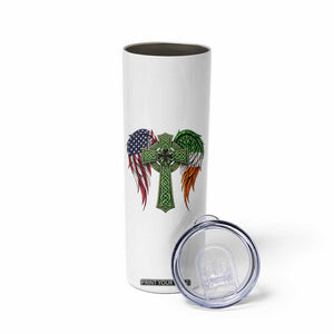 USA Flag Celtic Cross Irish American Skinny Tumbler St Patricks Day Gift TS12 Print Your Wear