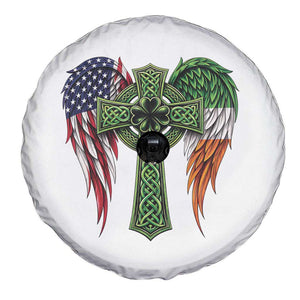 USA Flag Celtic Cross Irish American Spare Tire Cover St Patricks Day Gift TS12 Print Your Wear