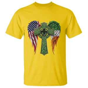 USA Flag Celtic Cross Irish American T Shirt St Patricks Day Gift TS12 Daisy Print Your Wear