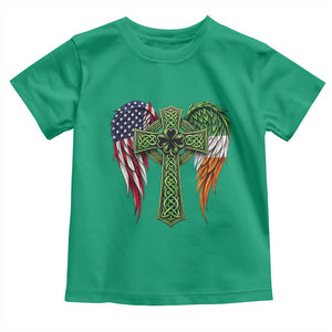 USA Flag Celtic Cross Irish American Toddler T Shirt St Patricks Day Gift TS12 Irish Green Print Your Wear