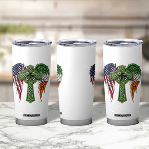 USA Flag Celtic Cross Irish American Tumbler Cup St Patricks Day Gift TS12 Print Your Wear