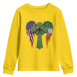 USA Flag Celtic Cross Irish American Youth Sweatshirt St Patricks Day Gift TS12 Daisy Print Your Wear