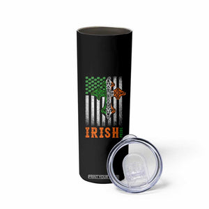 Irish American Pride Celtic Cross USA Flag Skinny Tumbler St Patricks Day Gift TS12 Print Your Wear